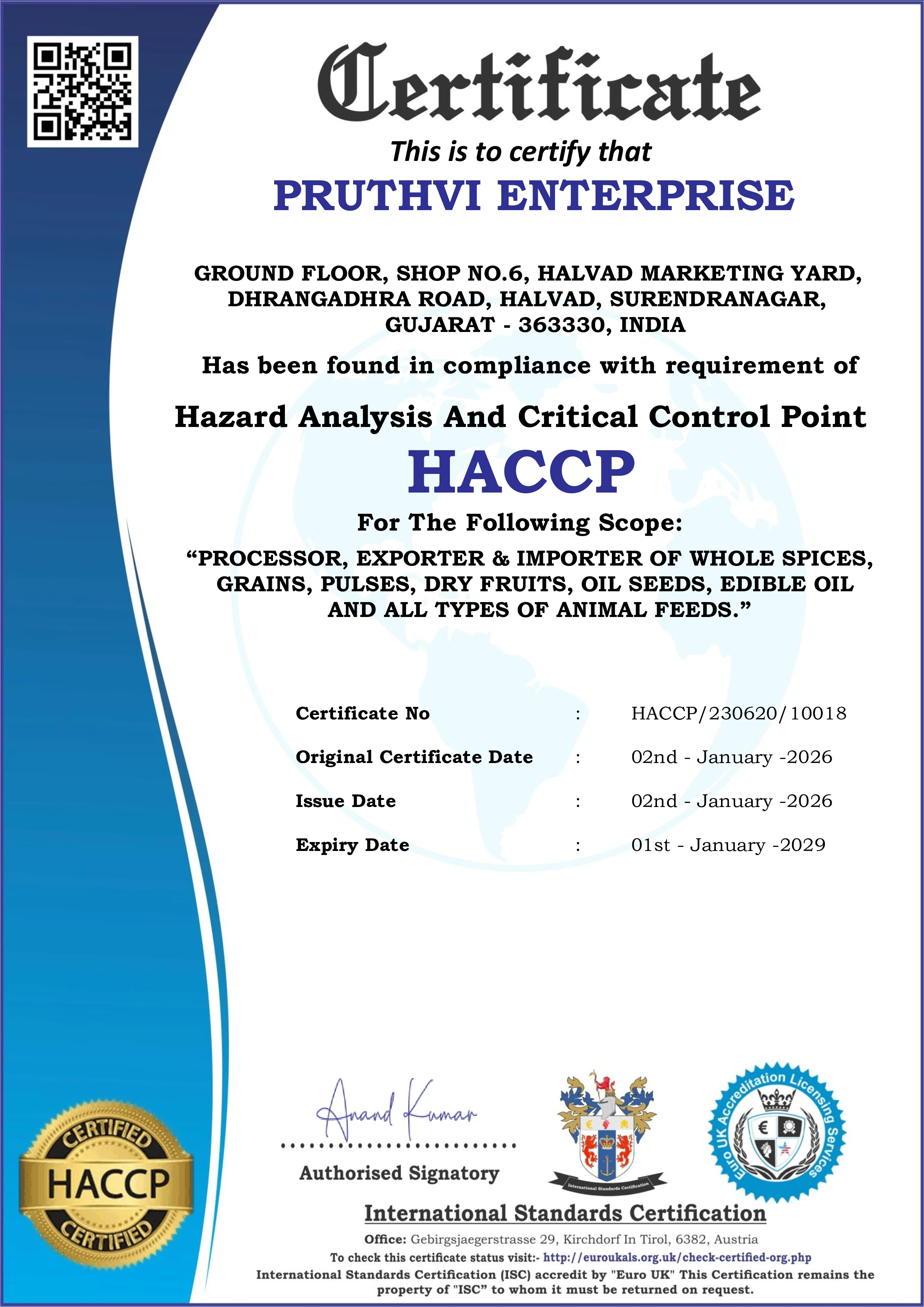 certificate